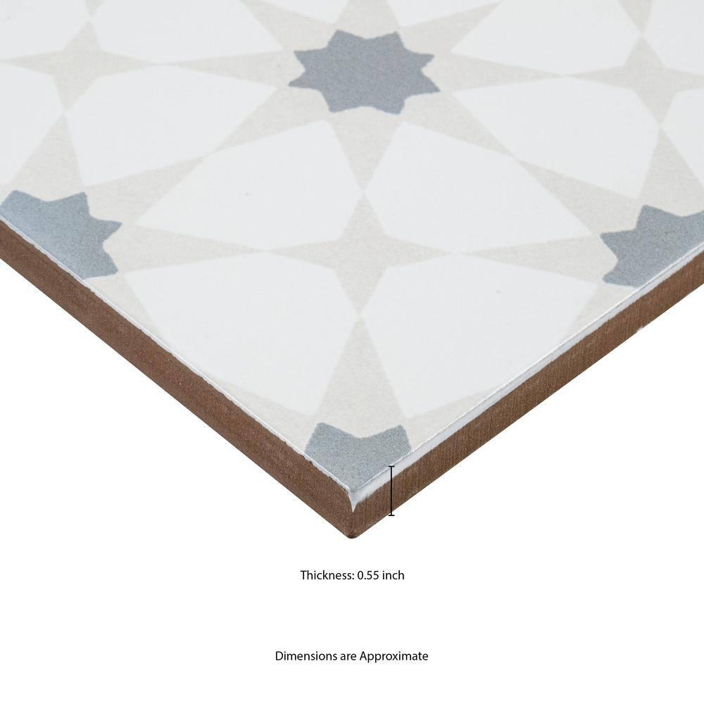Amara 8" x 8" Encaustic Look Matte Porcelain Floor & Wall Tile