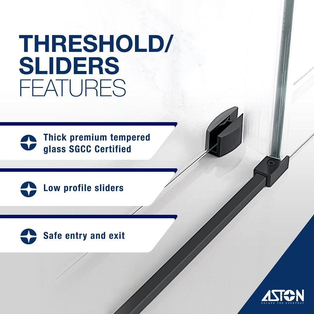 Aston SDR984WFS4880R Kamaya XL 44-48" W x 80" H Single Sliding Frameless with StarCast by EnduroShield