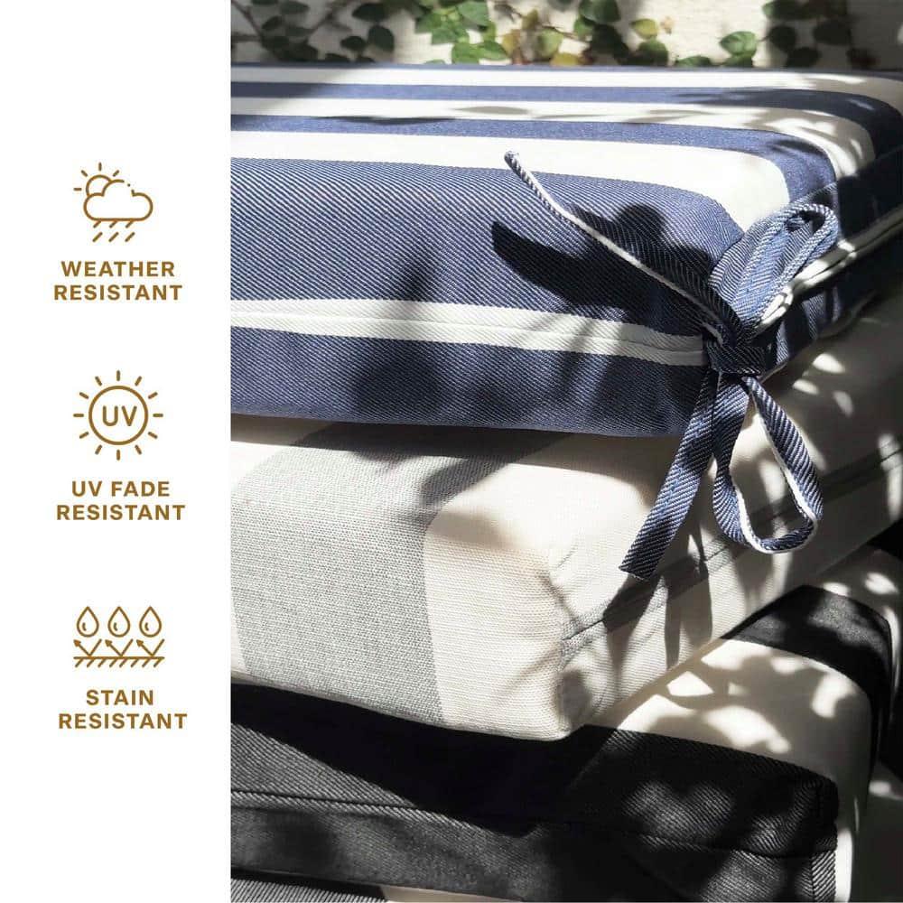 Honeycomb Outdoor Highback Dining Chair Cushion - Textured Solid Pacific Blue