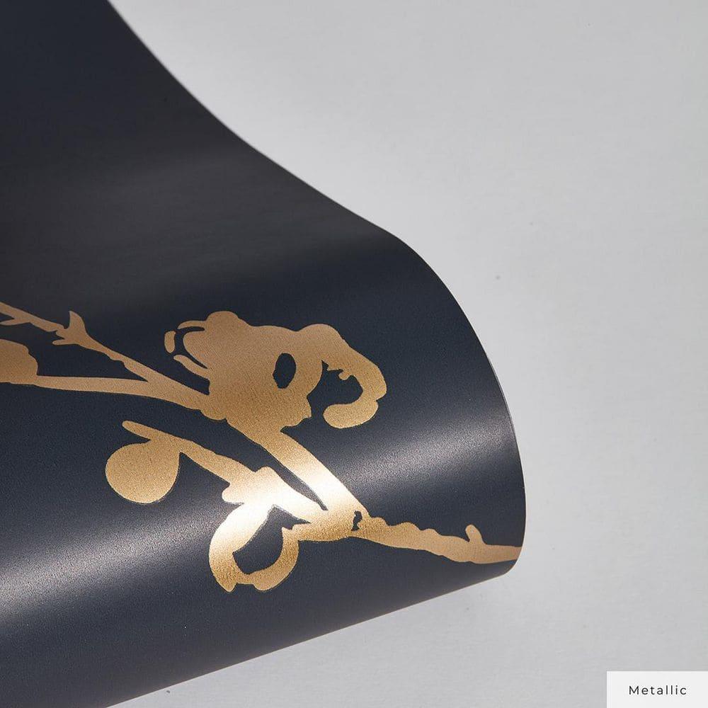 Tempaper & Co.® x Cynthia Rowley Bird Watching Removable Peel and Stick Wallpaper, Black and Gold, 56 sq ft: Vinyl, Self-Adhesive