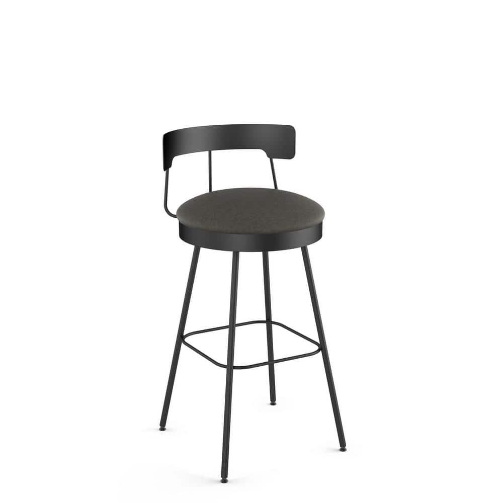 Monza Swivel Counter Height Barstool Dark Gray - Amisco: Upholstered, Metal Frame, 300 lbs Capacity