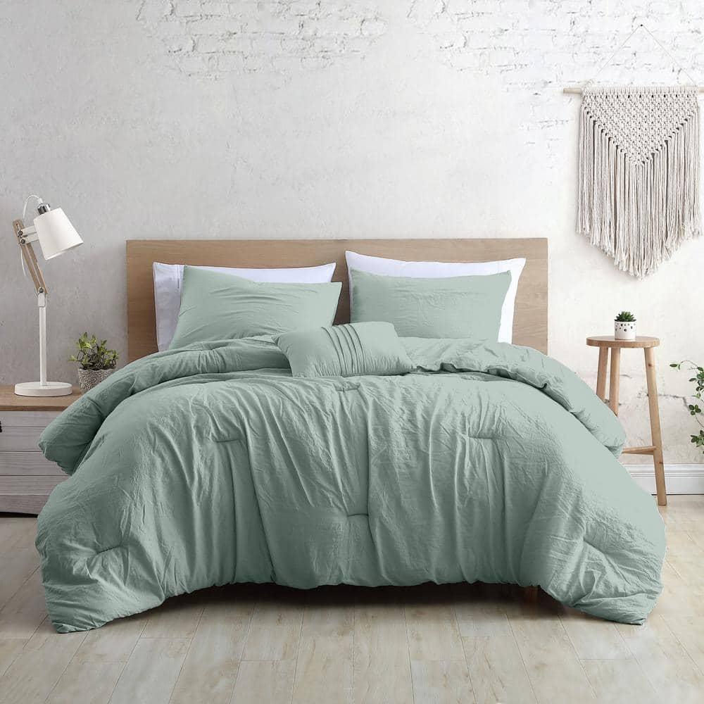 Modern Threads - Beck Comforter Set - Down Alternative Brushed Microfiber - Elegant All Season Bedspread Set - includes Comforter, Shams, & Decorative Pillow