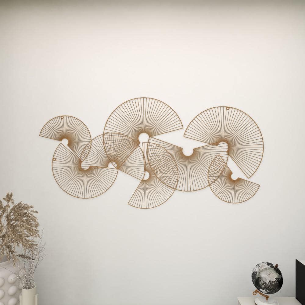 CosmoLiving by Cosmopolitan Gold Metal Half Moon Sunburst Wall Decor