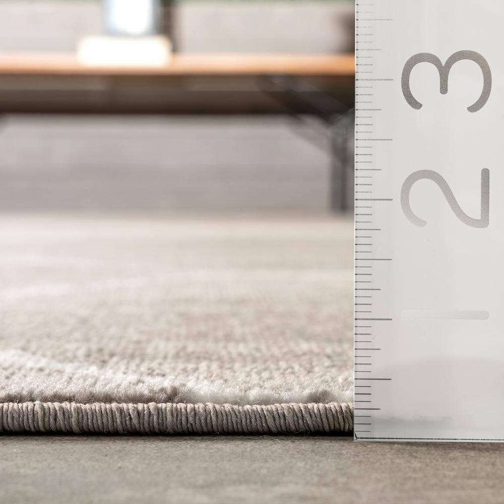 Nuloom Veronica Geometric 4x6 Indoor Area Rug for Living Room Bedroom Dining Room Kitchen, Grey/Ivory