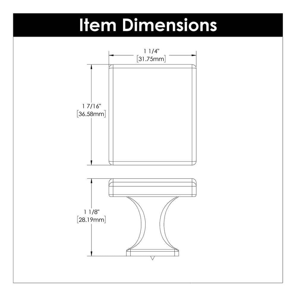 Hickory Hardware Forge Collection Rectangular Knob - 1-7/16" x 1-1/4 " Cabinet Knob Champagne Bronze - Farmhouse Hardware for Drawers & Cabinets (Set of 10)