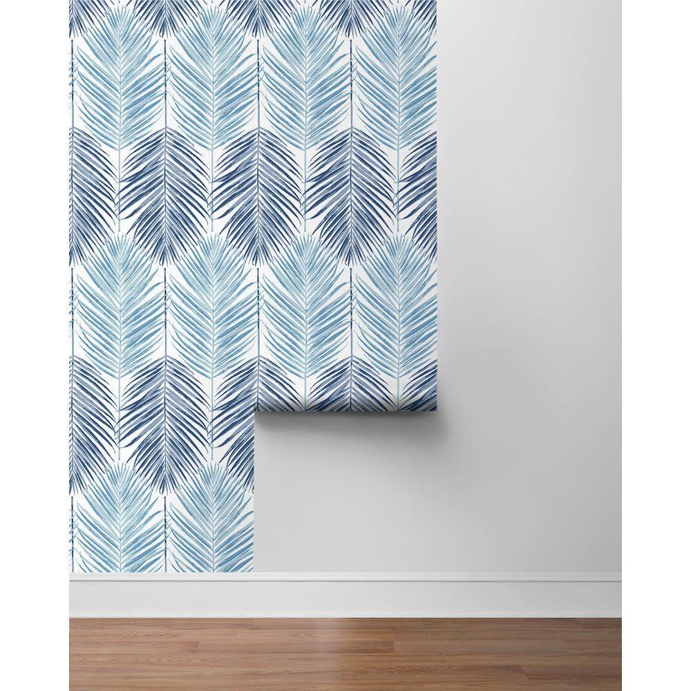 NextWall 30.75-Sq. Feet Blue Lagoon Vinyl Floral Self-adhesive Peel and Stick Wallpaper