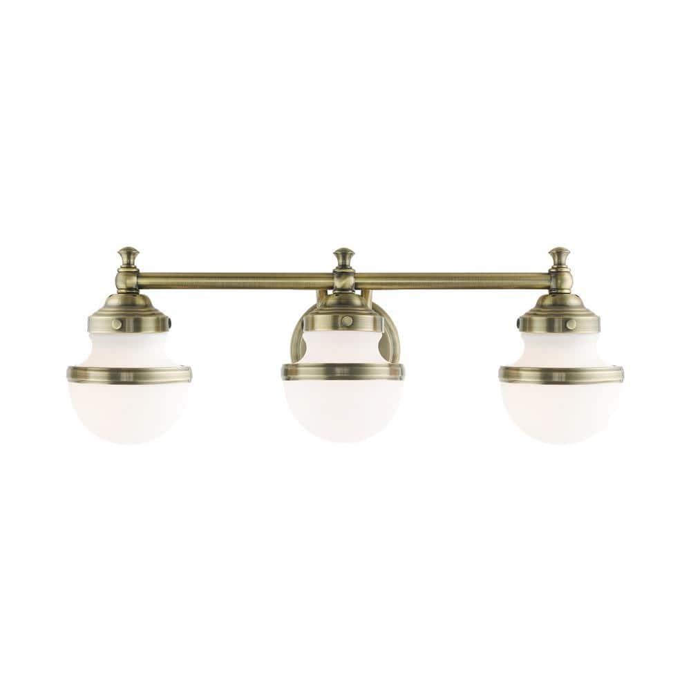 Livex Lighting Oldwick 3 - Light Vanity in  Antique Brass