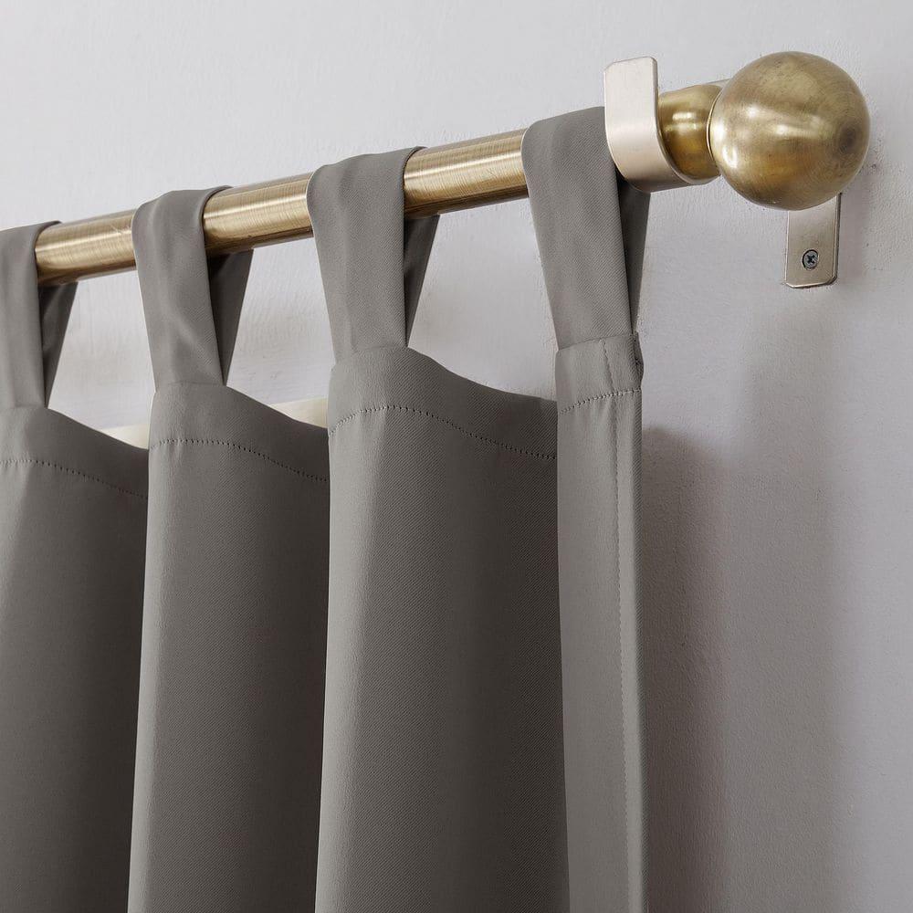 40"x95" Sun Zero Blackout Kenneth Energy Saving Tab Top Curtain Panel Gray: Thermal Insulated, Noise Reduction, Machine Washable