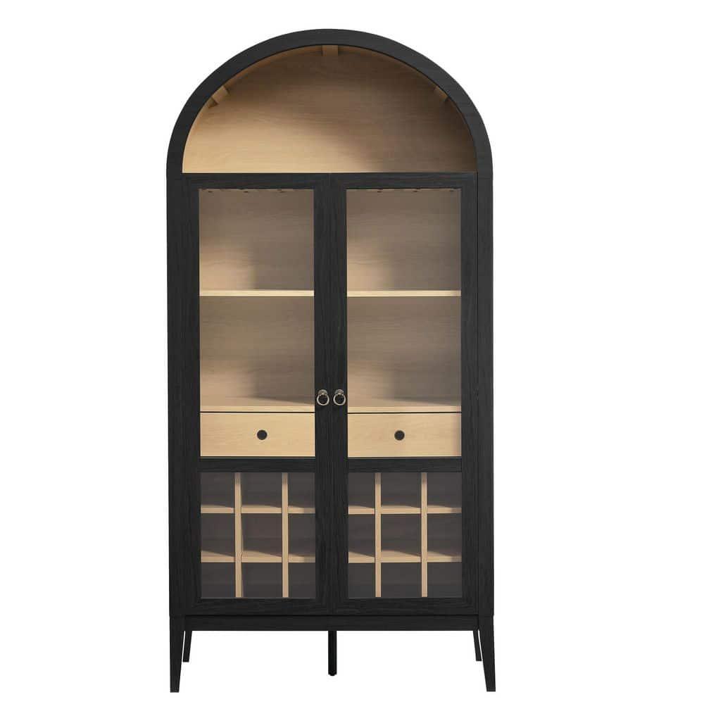 Modway Nolan Arched Bar Cabinet in Black