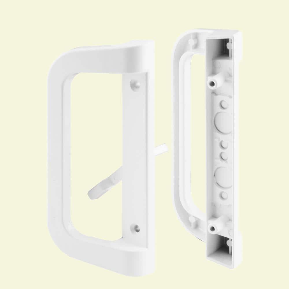 Diecast, White, Mortise Style Sliding Door Handle Set (Single Pack)