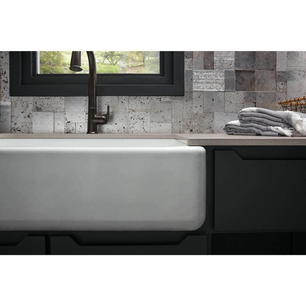 Whitehaven® 33" x 22" Self-Trimming Under-Mount Single-Bowl Kitchen Sink with Tall Apron