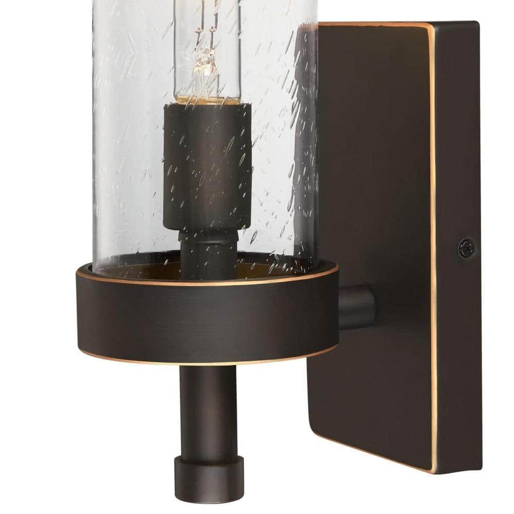 Westinghouse Lavina 1 Light Wall Fixture Oil Rubbed Bronze Finish with Highlights Clear Seeded Glass