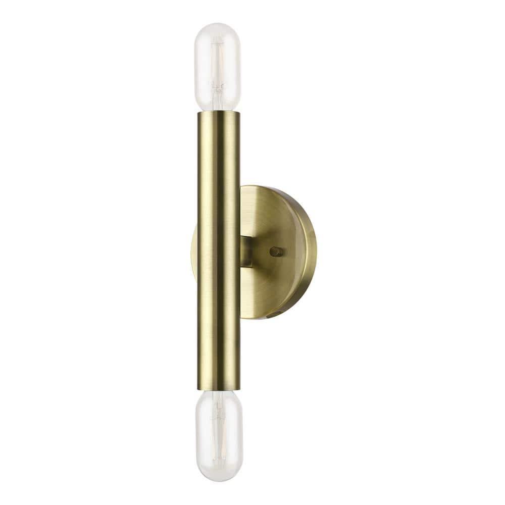 Livex Lighting Copenhagen 2 - Light Wall Light in  Antique Brass