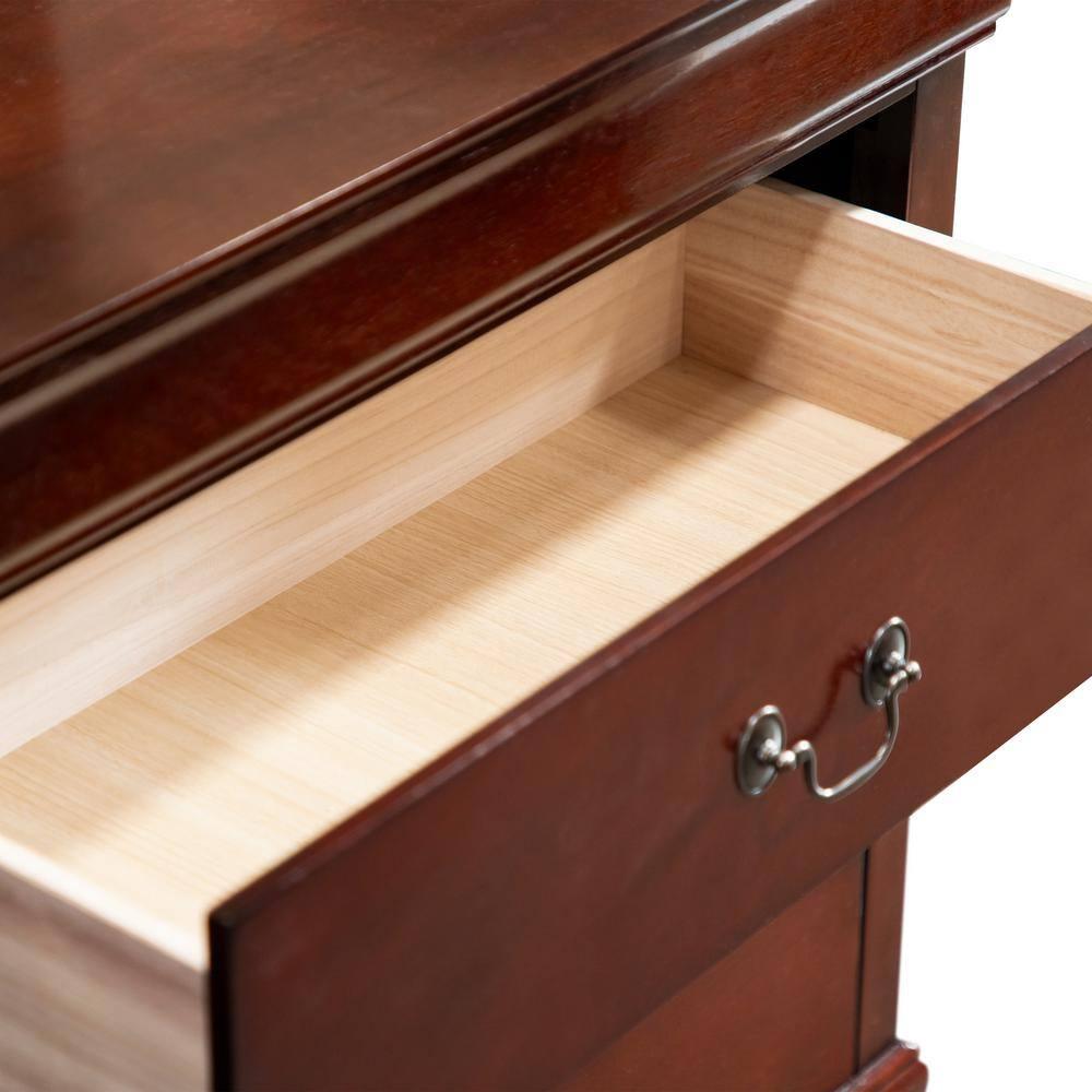 Furniture of America Toni Wood 6-Drawer Dresser with Mirror in Cherry