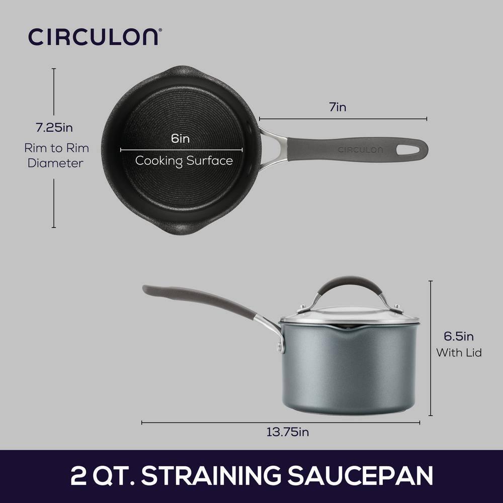 Circulon ScratchDefense with ScratchDefense Nonstick Induction Straining Sauce Pan with Lid