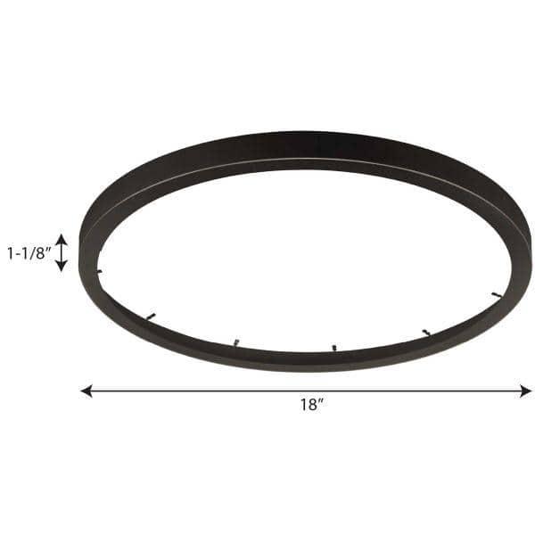 Progress Lighting, Everlume Collection, 1-Light, Ceiling Light, Antique Bronze, Edgelit Round Trim Ring