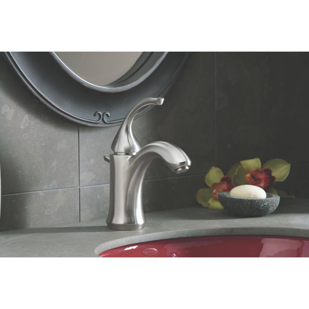 Forté Single-Handle Bathroom Sink Faucet with Drain Assembly and Escutcheon Plate, 1.2 GPM