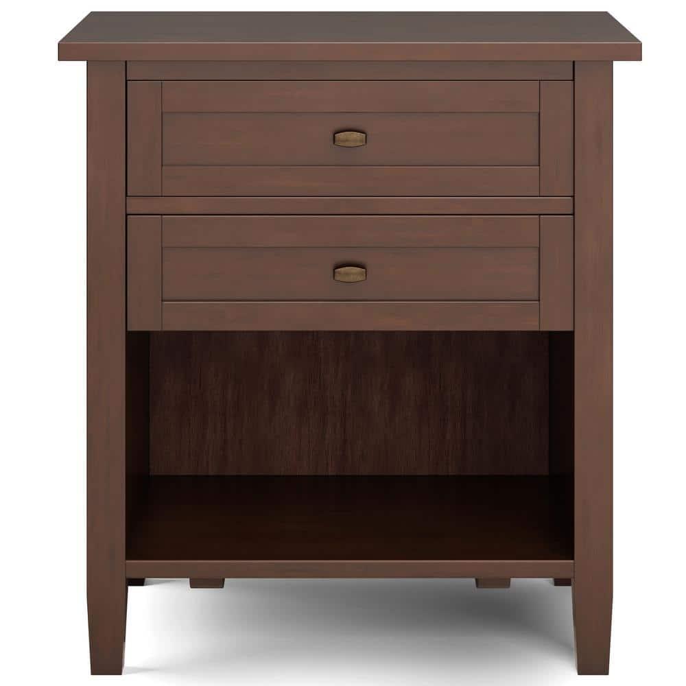 Simpli Home Warm Shaker 24"W Solid Wood Bedside Table with Two Drawers