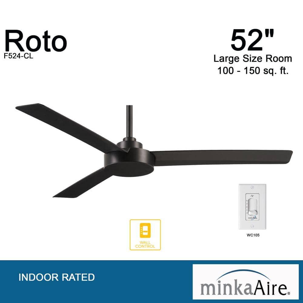 52" Roto 3 - Blade Propeller Ceiling Fan with Wall Control