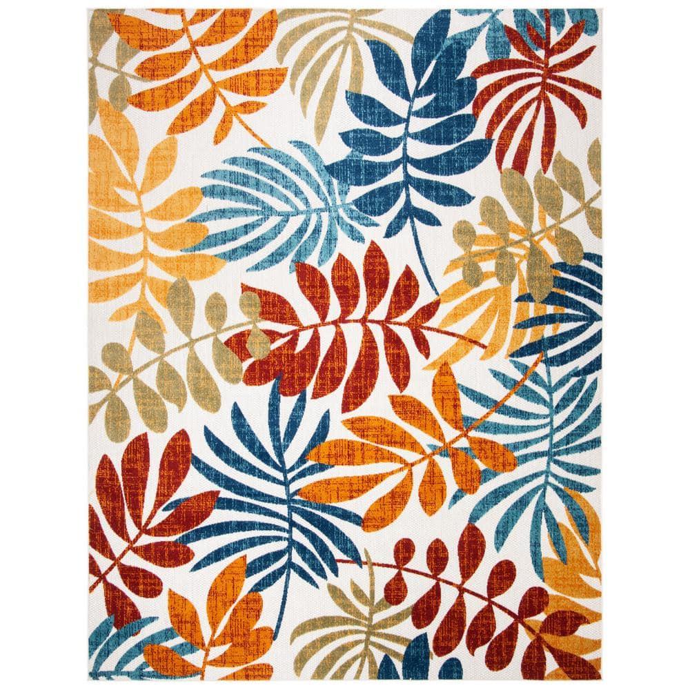 Cabana CBN814 Power Loomed Indoor/Outdoor Area Rug - Creme/Red - 8'x10' - Safavieh.