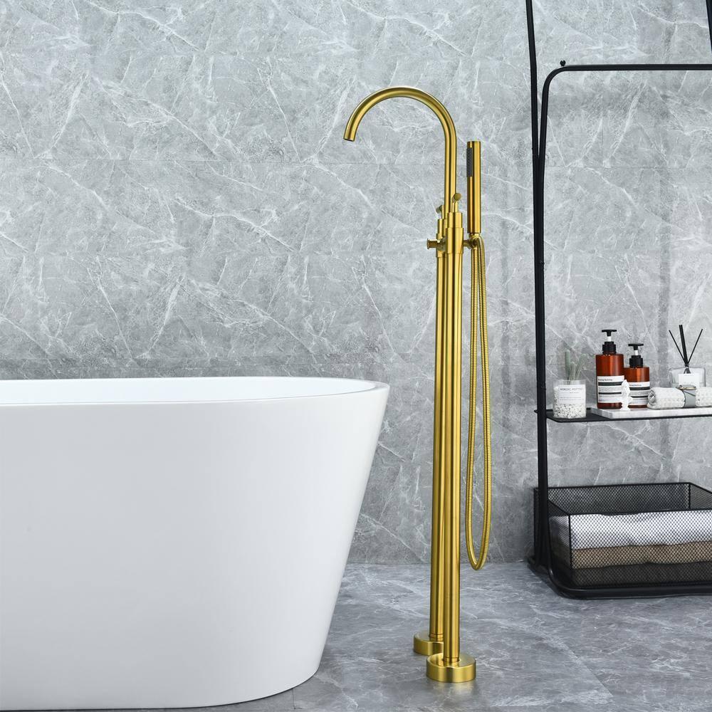 Gnosall 2 Handle Floor Roman Tub Faucet with Diverter