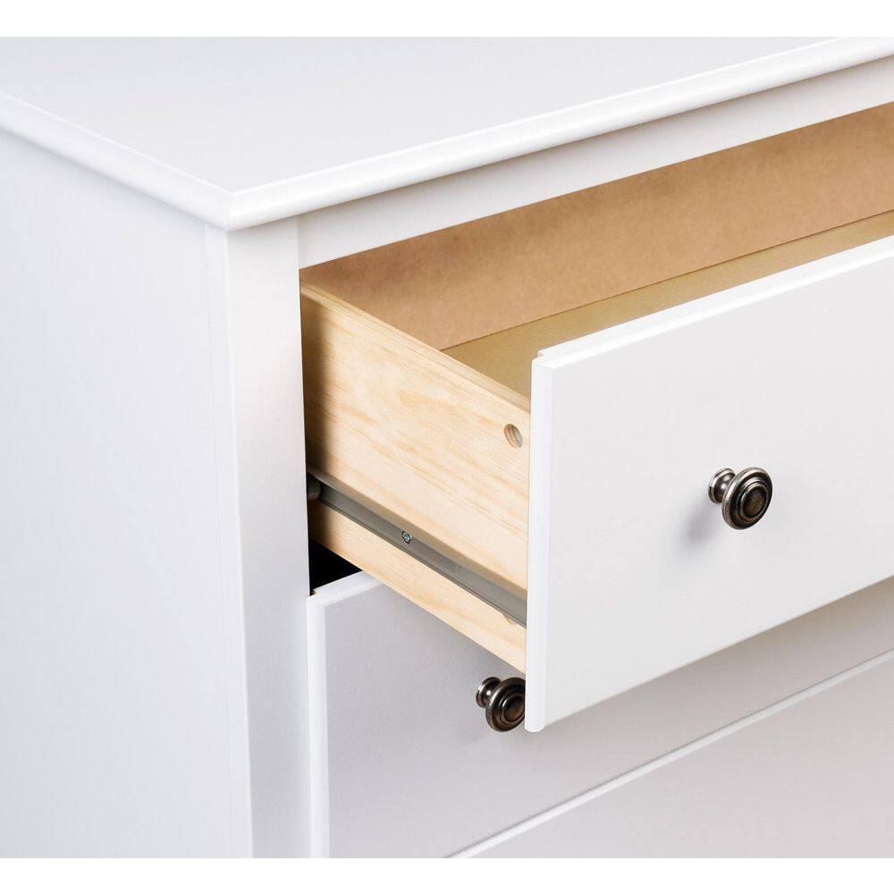 Prepac Monterey Dresser White: 6-Drawer Storage, Wood Composite, Bedroom Furniture, 29"H x 48"W