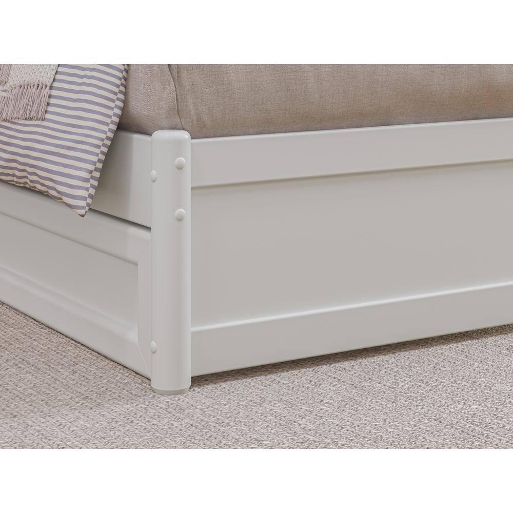 AFI, Andorra Twin XL Platform Bed with Panel Footboard and Storage Drawers, White