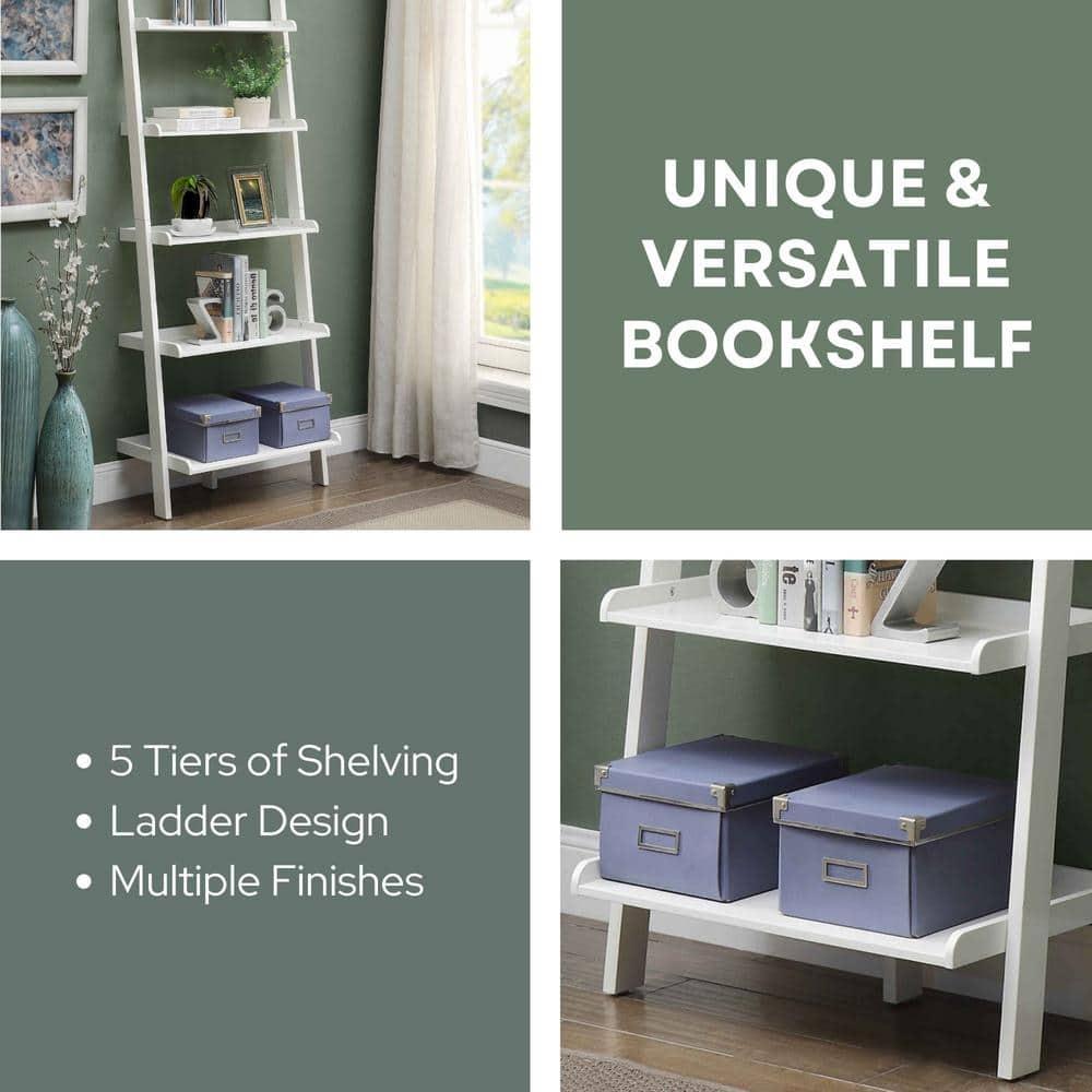 Convenience Concepts French Country Bookshelf Ladder, White