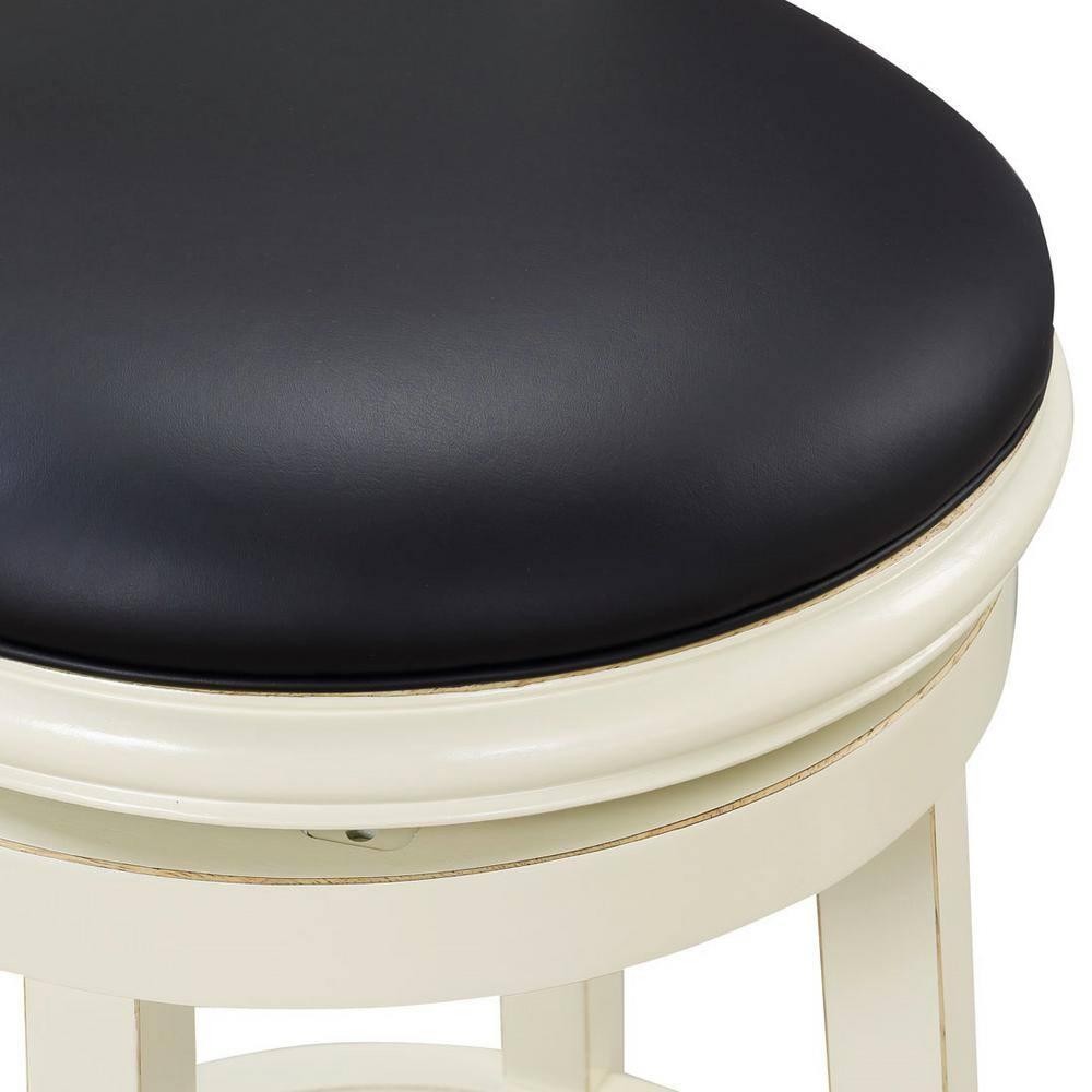 29" Florence Swivel Barstool Hardwood Buttermilk - Boraam: 360-Degree, High-Density Foam, No Assembly Required