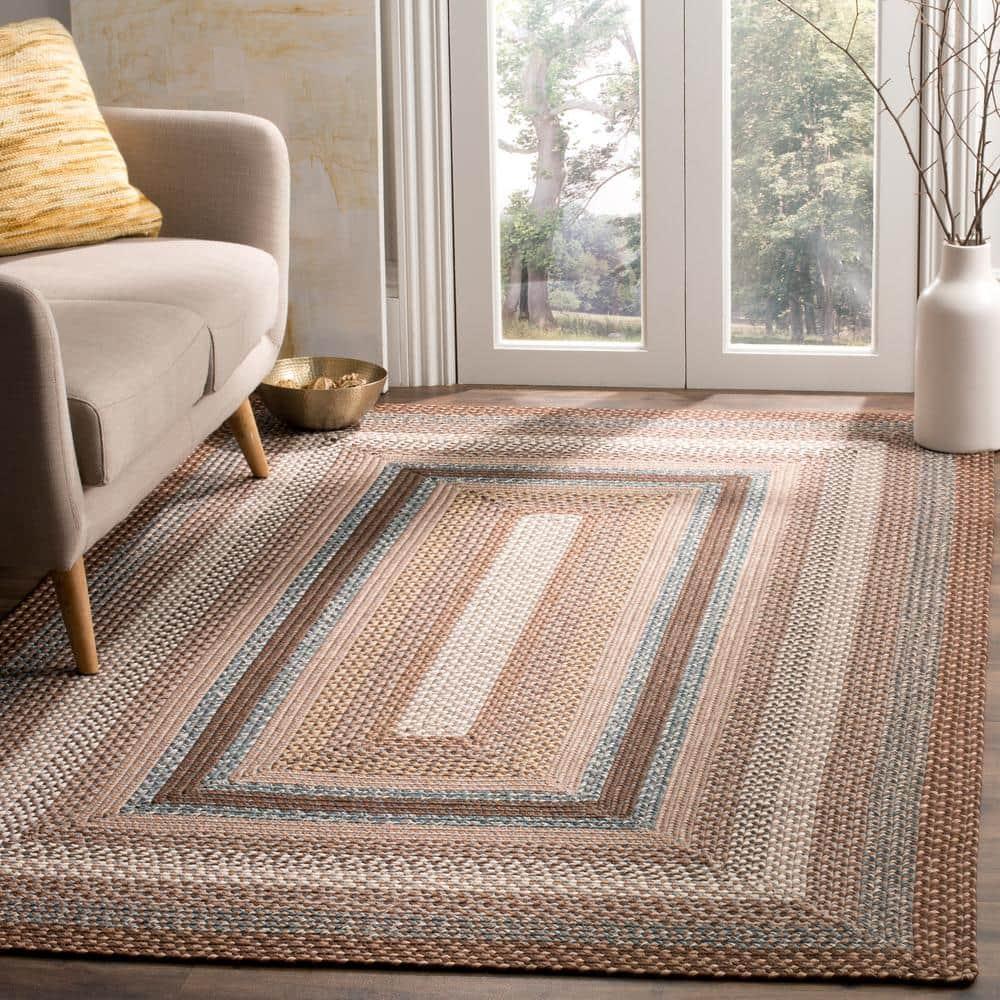 Braided BRD313 Hand Woven Area Rug - Brown/Multi - 5'x8' - Safavieh.