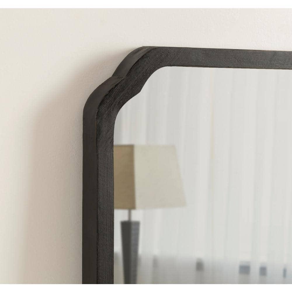 Kate & Laurel All Things Decor 24"x24" Marston Farmhouse Rectangle Wall Mirror Black: Modern Square No Assembly, Wood Frame