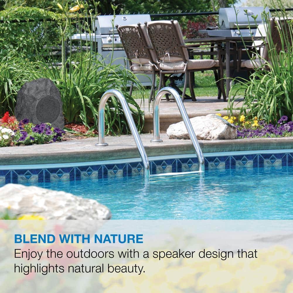 iLive ISBW422G Outdoor Bluetooth 20 Watts Power Rock Speakers with 2 USB charging cable, Gray