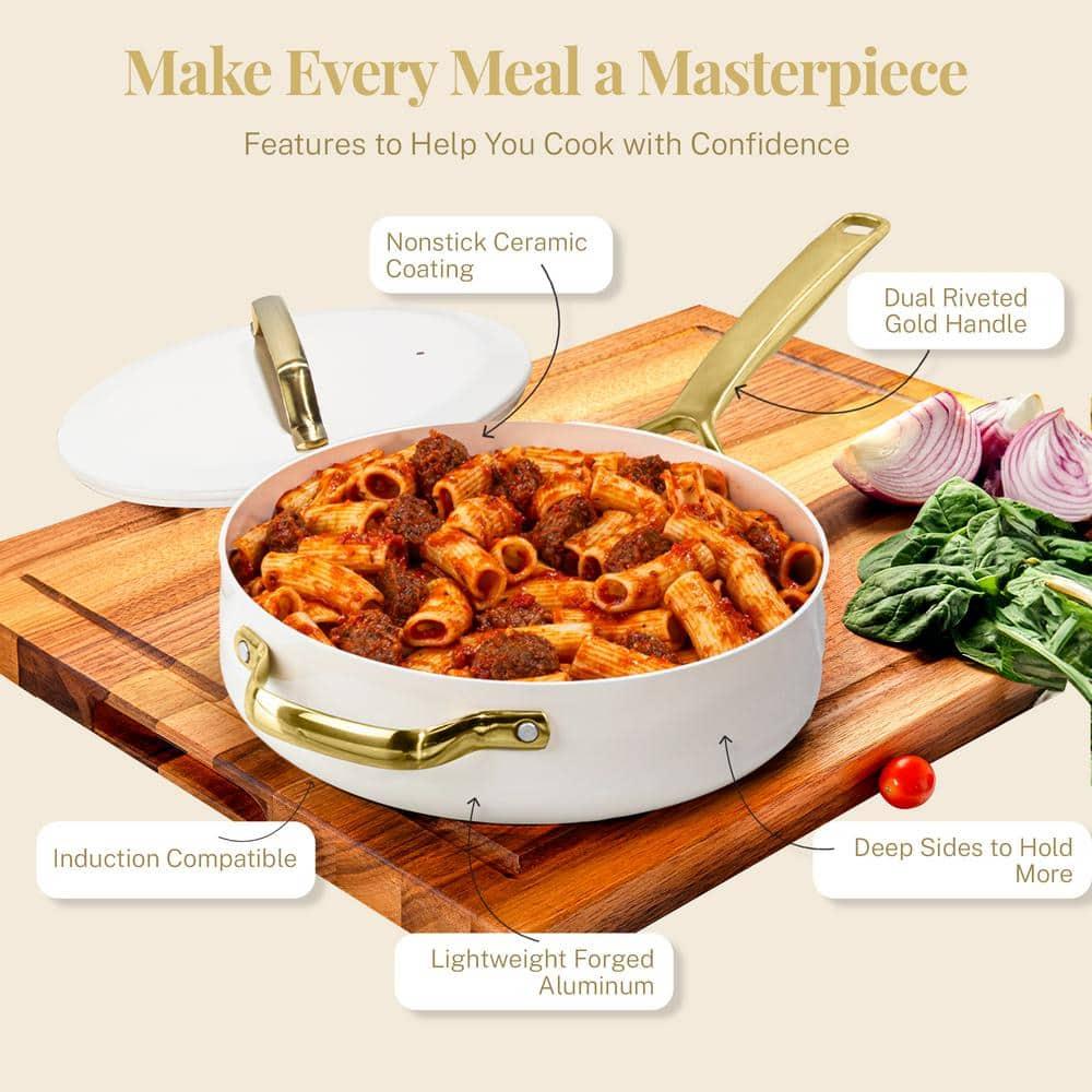 Gotham Steel Gotham Steel Modern Collection 11 Pc Cream Nonstick Cookware Set