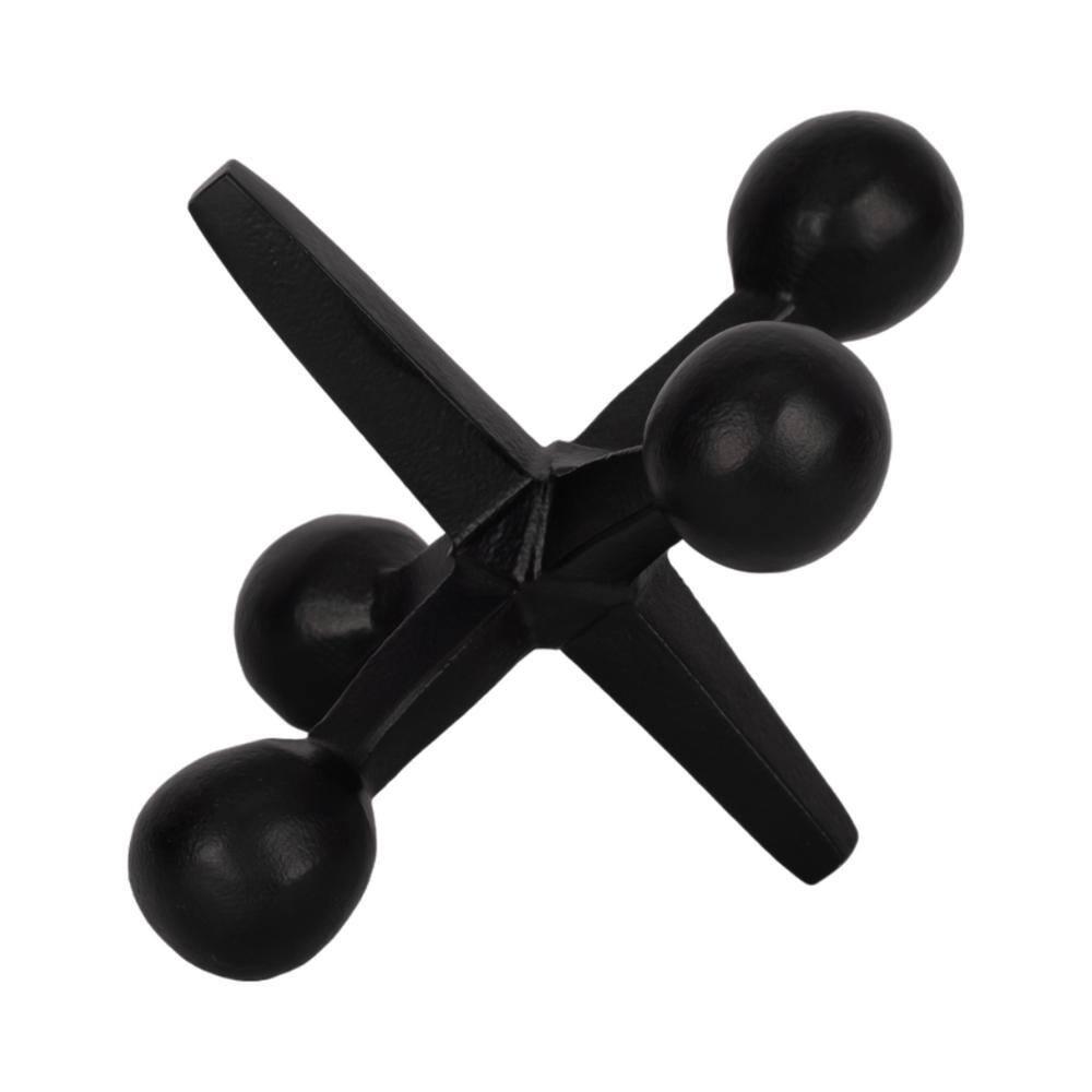 Sagebrook Home Creative Metal Jacks Sculpture for Room, Bedroom or Office Decor, Aluminum, Black 7 L x 5 W x 5 H Inches