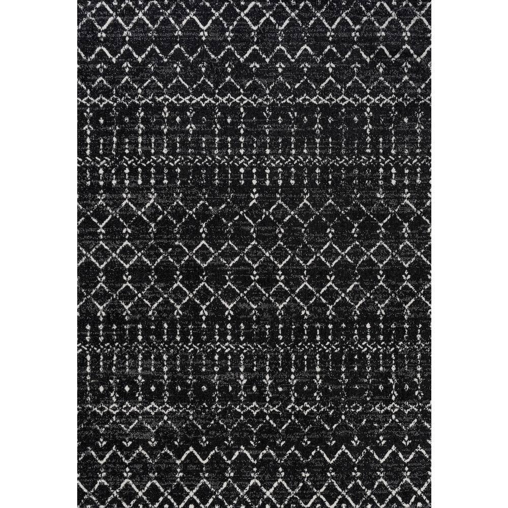 JONATHAN Y Moroccan HYPE Boho Vintage Diamond Black/Ivory 3 ft. x 5 ft. Area Rug
