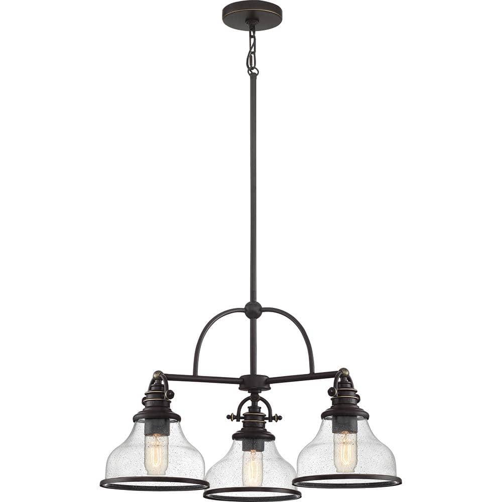 Quoizel Lighting Grant 3 - Light Chandelier in  Palladian Bronze