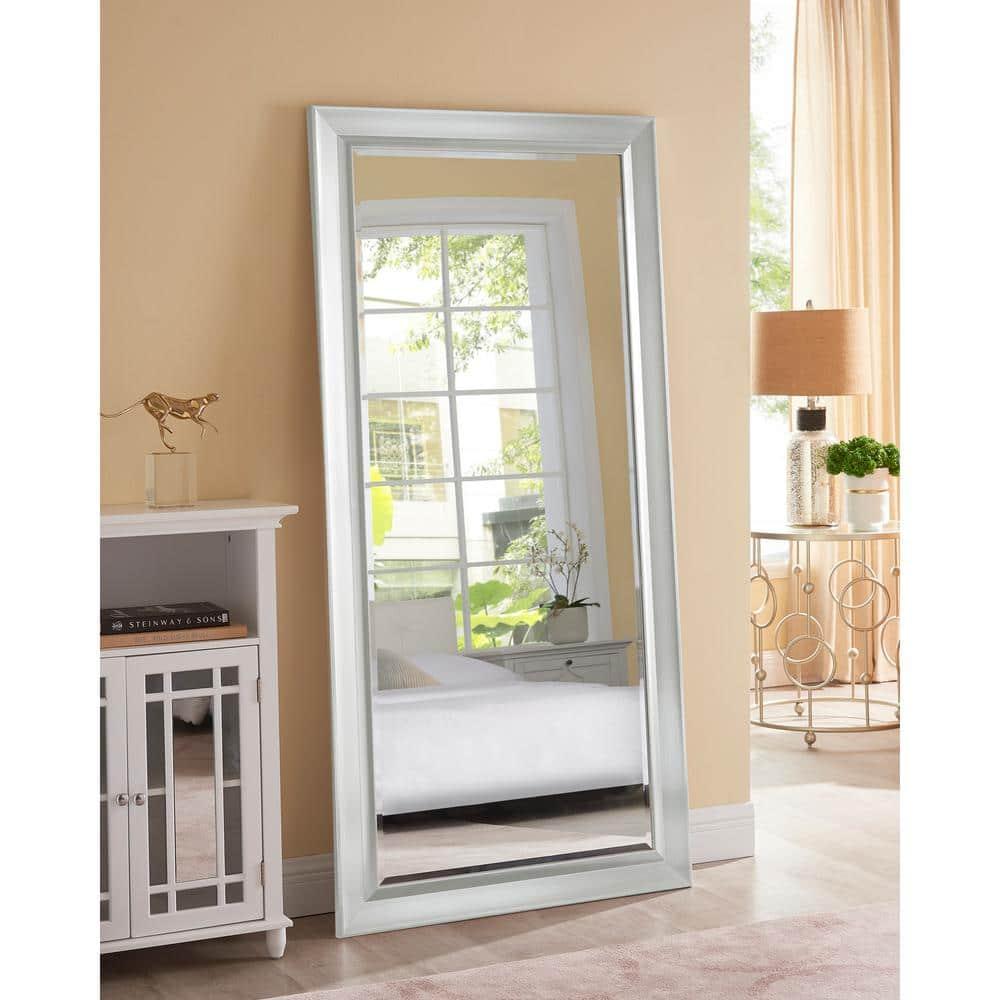 Red Barrel Studio® Chappell Beveled Full Length Huge Floor Mirror XL Mirror Large Standing Silver Floor Mirror