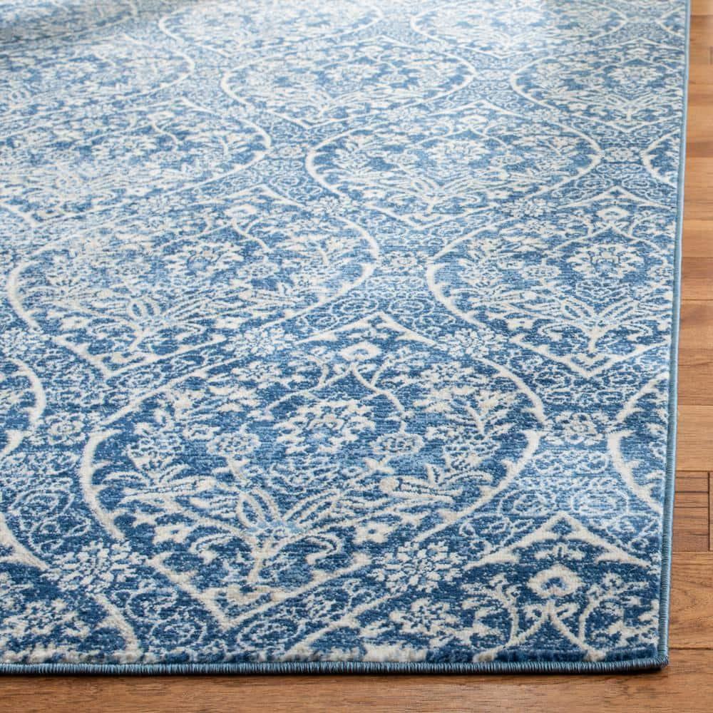 Brentwood BNT860 Power Loomed Area Rug - Navy/Light Grey - 5'x5' - Safavieh.