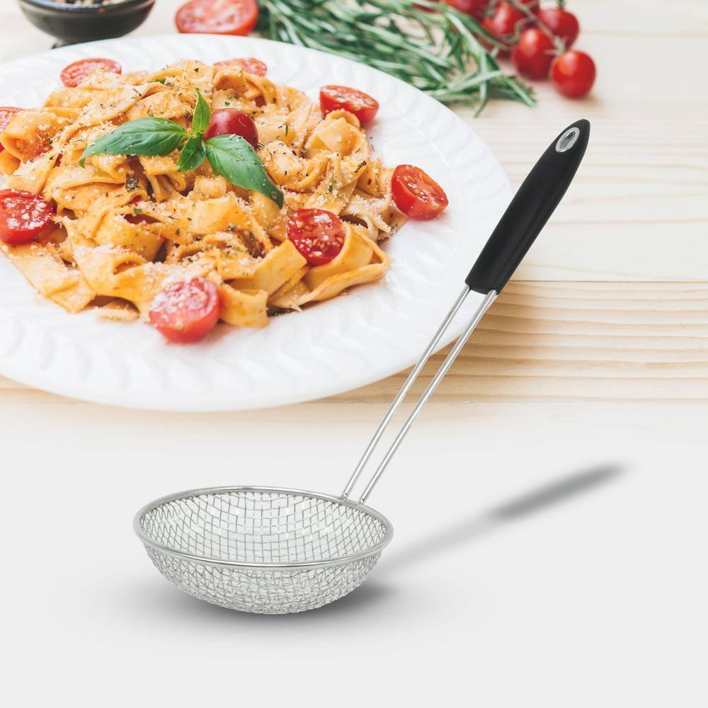 5.5" Stainless Steel Wire Strainer W/Stay Cool Black Handle