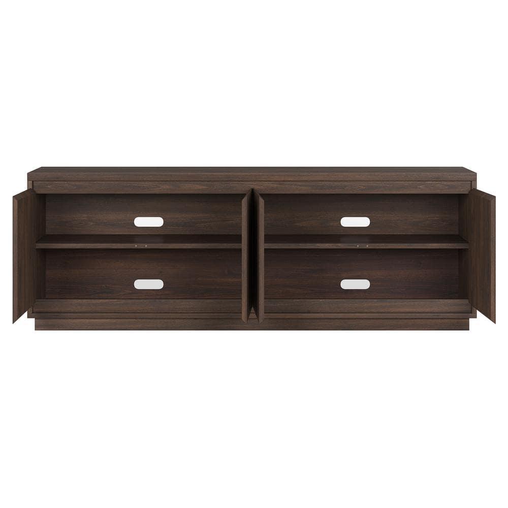 Evelyn&Zoe Presque Rectangular TV Stand for TV's up to 75", Alder Brown
