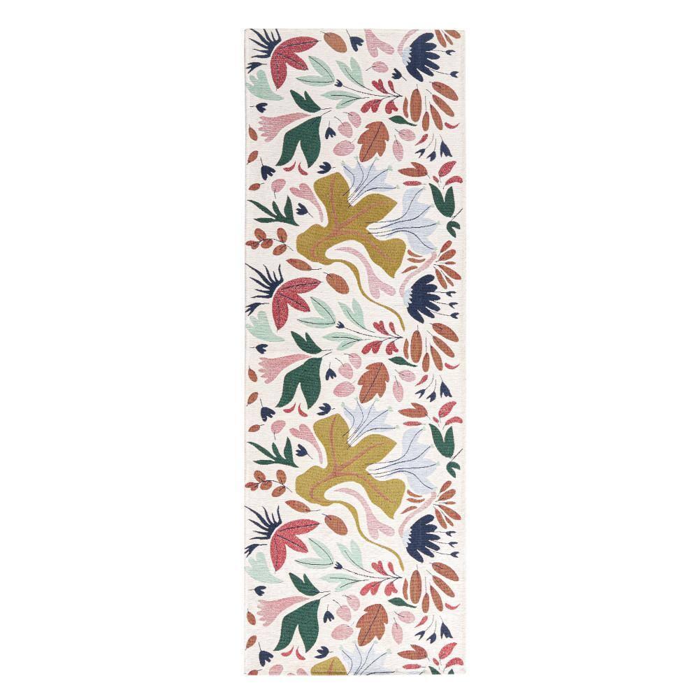 Town & Country Living Livie Floral Drip Everwash Washable Multi-Use Non-Slip Backing Decorative Rug