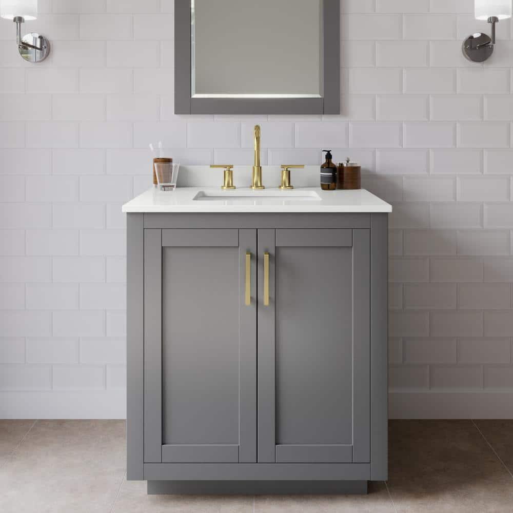 Wyndham Collection Miranda 30" Freestanding Single Bathroom Vanity with Quartz Top