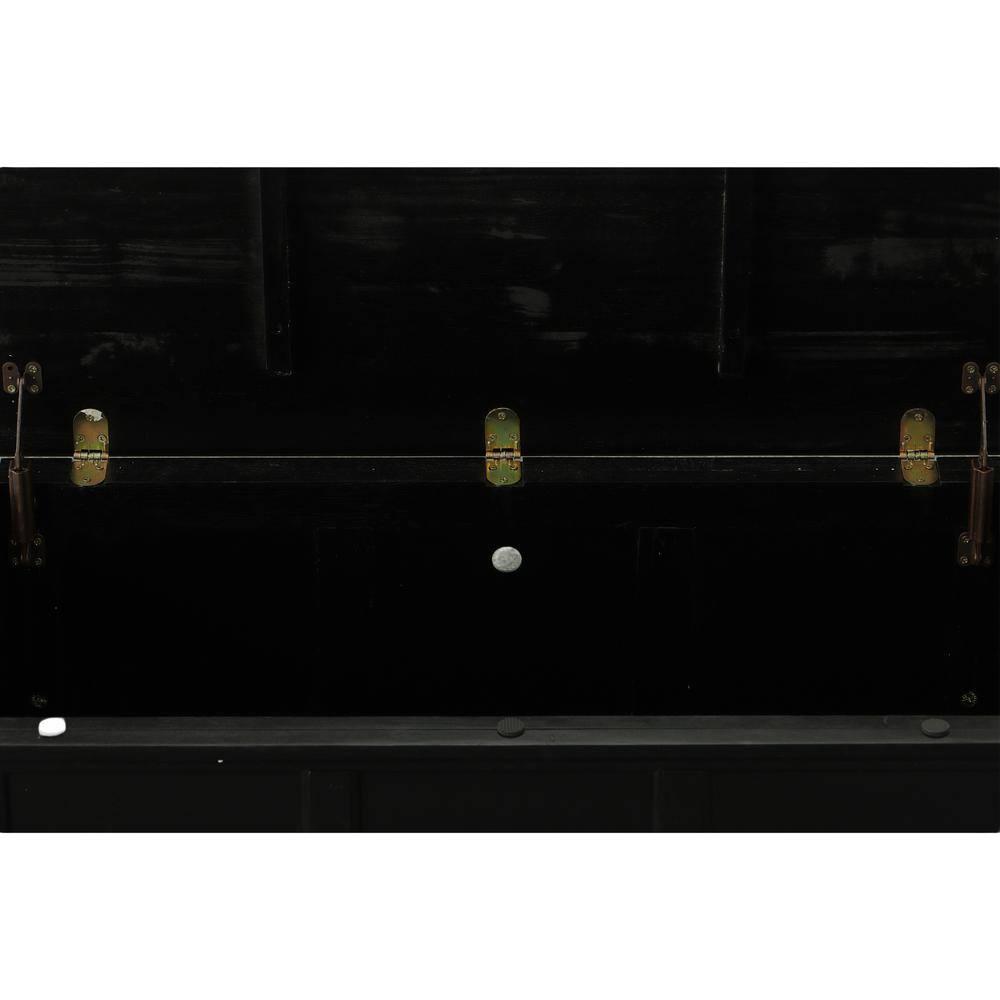 Carolina Living Veranda Storage Chest Black: Modern Design, Bedroom Linen & Sheet Organizer, Wood Frame