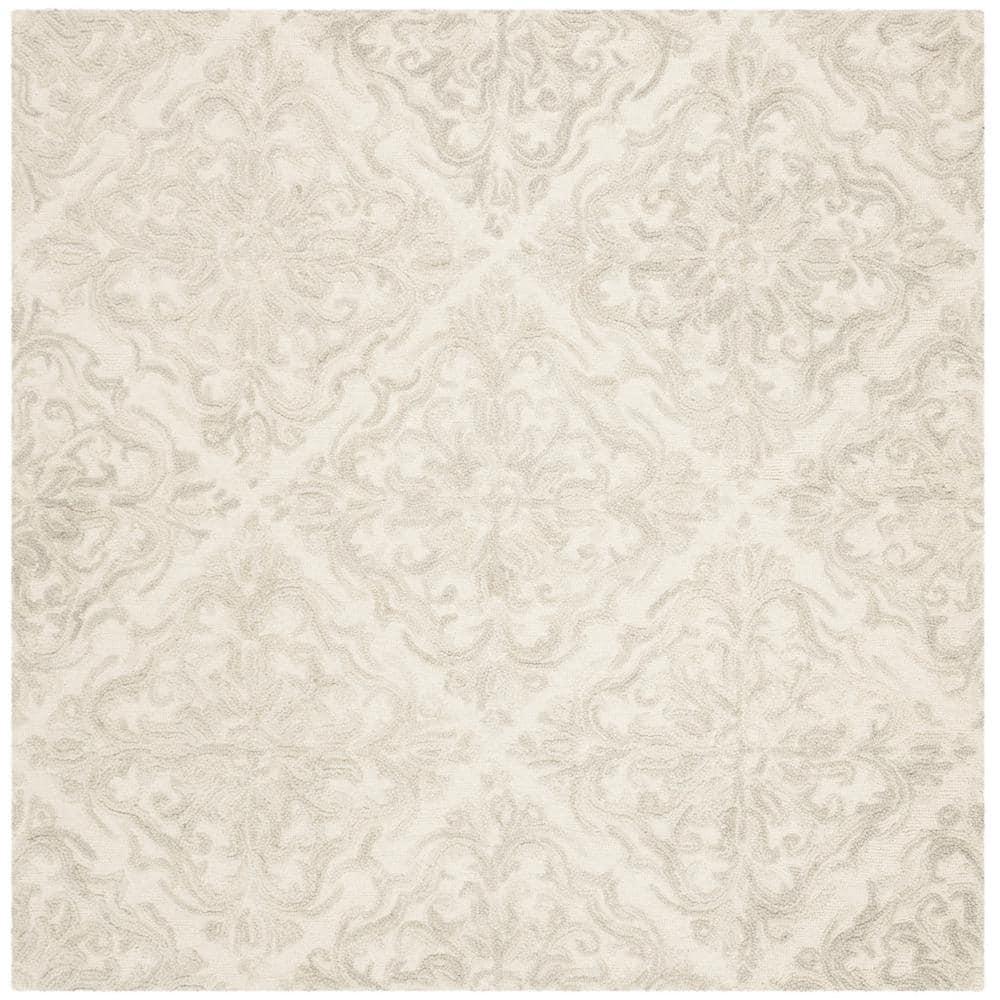Blossom BLM103 Hand Tufted Area Rug - Ivory/Grey - 8'x8' - Safavieh.