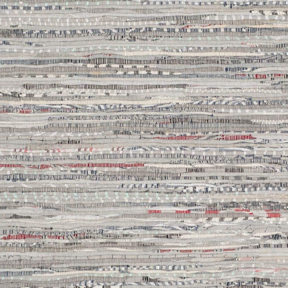 Rag Rug RAR121 Hand Woven Indoor Area Rug - 8'x8' - Grey - Safavieh