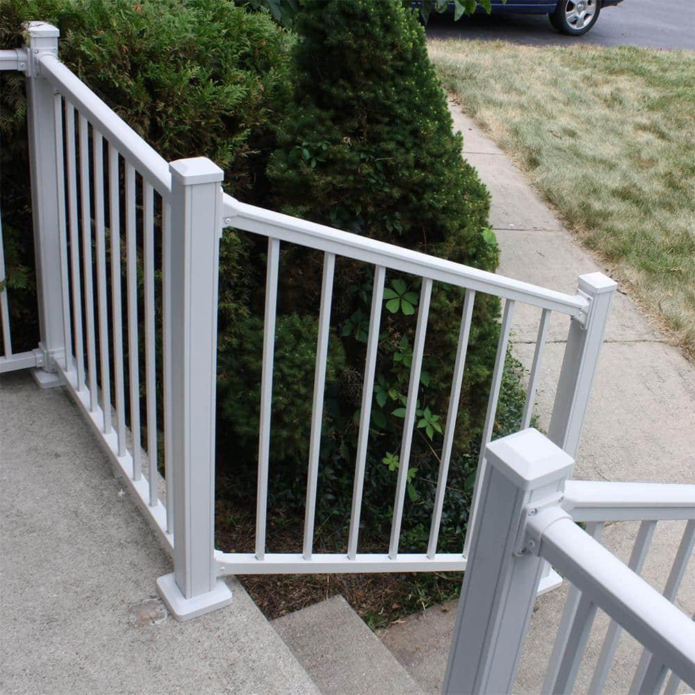 Weatherables Stanford 6-ft x 36-in Textured White Aluminum Deck Stair Rail Kit