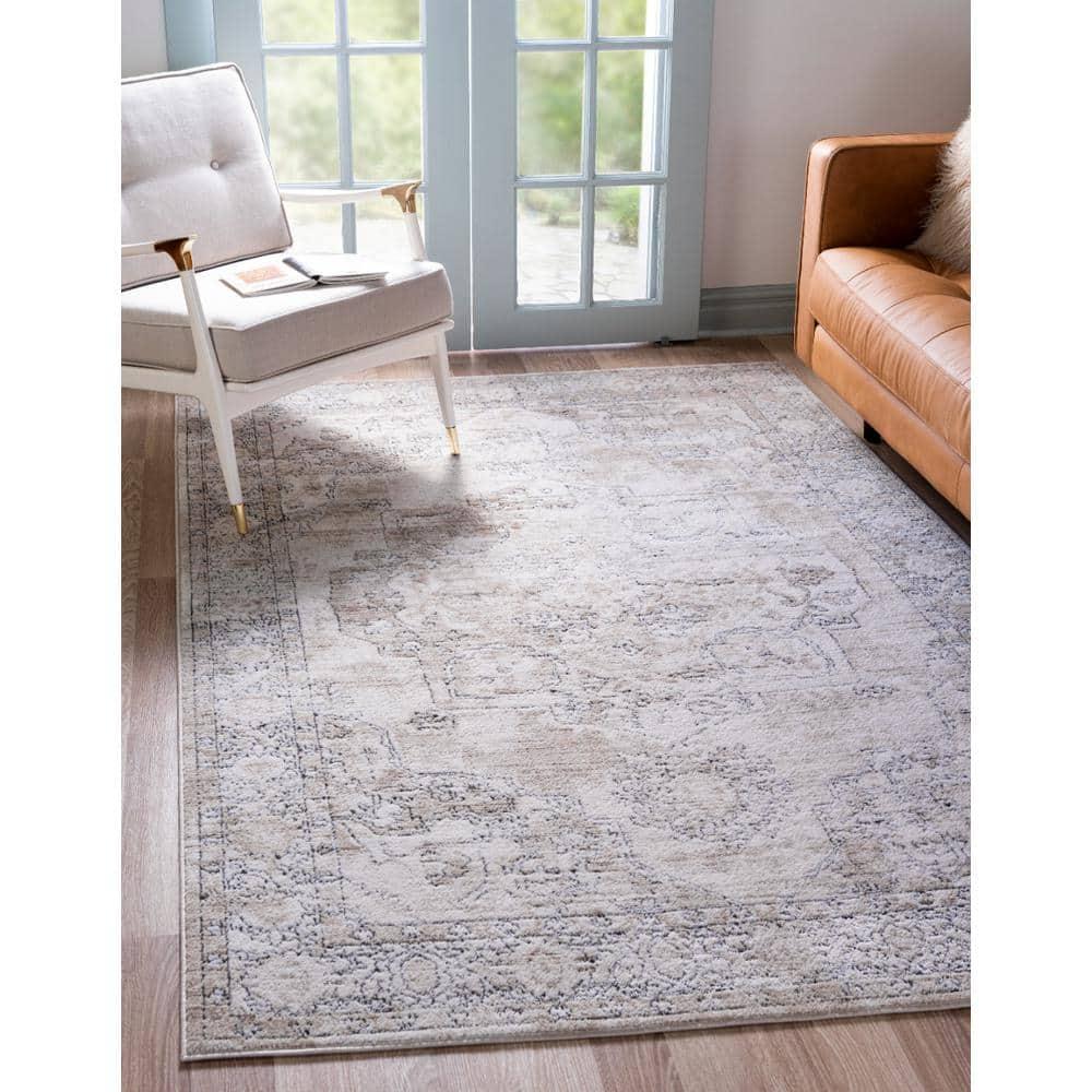 Unique Loom Portland Collection Area Rug - Canby (6' 1" x 9' Rectangle Ivory/Beige)