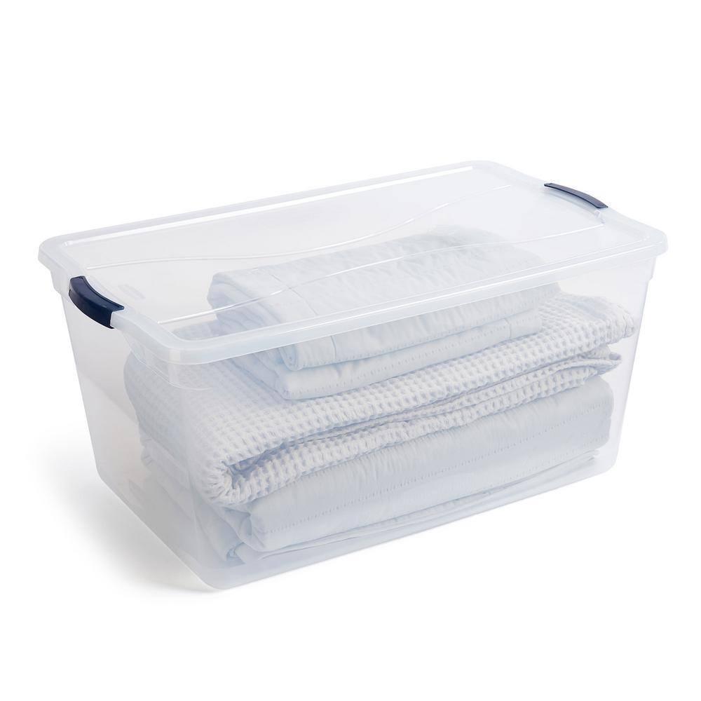 Rubbermaid Rubbermaid Cleverstore Clear 95 Qt Plastic Storage Bins with Lids, 4-Pack