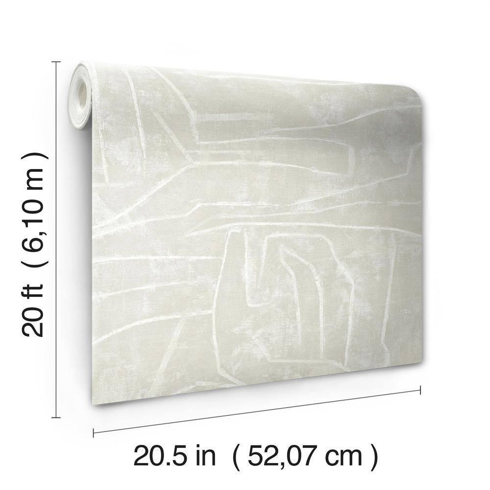 Beige Abstract Vinyl Peel and Stick Wallpaper Roll
