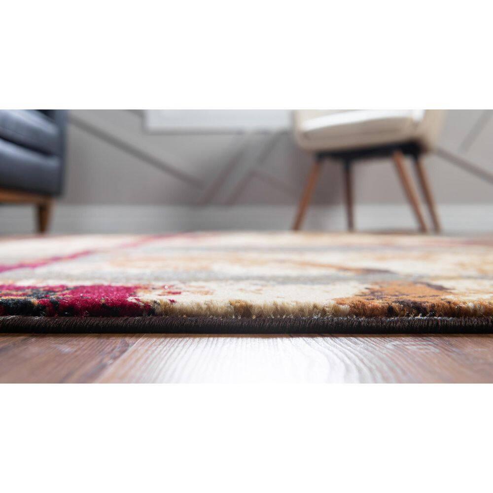 Unique Loom Barista Collection Area Rug - Catuai (5' 3" x 8' Rectangle Multi/Brown)